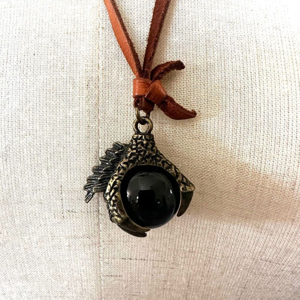 Dragon claw ball pendant necklace